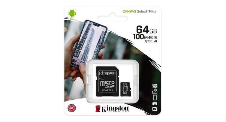 Kingston Canvas Select Plus, 64 GB + SD adaptér, čierna