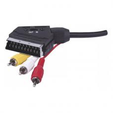 EMOS AV kábel SCART - 3x CINCH, 1,5 m, čierna